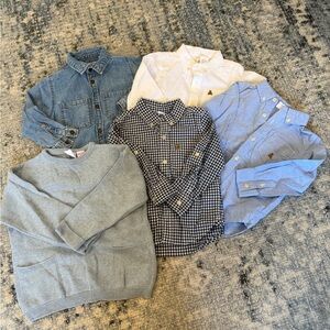 GAP & ZARA Button-Ups + Blue Sweater – Size 3-4, Great Condition